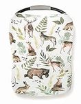 Pobi Baby Premium Multi-Use Cover - Nursing Cover, Baby Car Seat Covers, Shopping Cart, High Chair, and Breastfeeding Cover - Ultra-Soft, Stretchy, Woodland Scarf for Baby and Mom (Wildlife Animal)