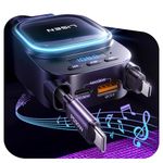 LISEN 2025 Bluetooth 5.3 FM Transmitter Car Adapter 96W 4 in 1 Retractable Car Charger [Hi-Fi Balance Tech] [PD36W] Car Radio Music Blutooth Adapter Hands Free Calling Audio Transmitters Phone Kit
