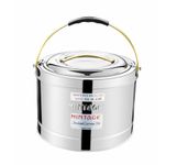 Mintage Stainless Steel Sambar Pot 10 Liters for Canteen & Hotel Casserole with side handle Roti | Rice | Biryani Box Puff Insulated Hot & Cold 12HR picnic pot Container Casserole Thermal Serving Pot