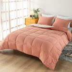 DAWNDIOR Twin XL Comforter Set Fluffy Rose Beige Down Alternative Bedding Comforters & Sets Reversible Lightweight Warm Thick Soft Farmhouse Style Bedding Sets for All Season