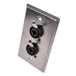 Seismic Audio Speakers Dual ¼” and XLR Combo Jacks Wall Plate, Stainless Steel Wall Plate