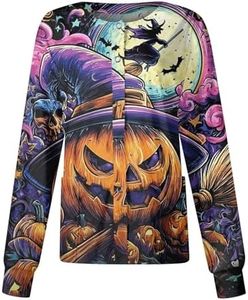 Halloween Scrub Jackets for Woman Print Long Sleeve Plus Size Womens Scrubs for Women Nursing Jacket with Pockets Earthy Yellow X-Large