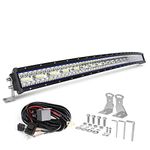 JG-AUTO Curved LED Light Bar 42 inch 600W 65000LM Triple Rows Spot Flood Combo Light Off-Road Driving Lights with Wiring Harness High Brightness for Trucks SUV ATV UTV Marine