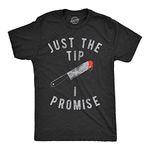 Mens Just The Tip I Promise Tshirt Funny Halloween Knife Tee For Guys (Heather Black) -4XL