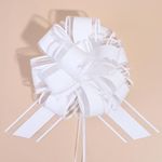 12 Pieces Pull Bow Wrapping Pull Bow Ribbon Pull Bows for Wedding Baskets,6 Inches Diameter Gift Bows, Large Bows for Presents. (White)