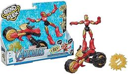 Marvel Bend and Flex - Flex Rider Iron Man 6" Flexible Action Figure with 2-in-1 Motorbike, Toys for Kids Ages 6+, F0244