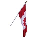 Flags Unlimited 6-Feet Spinning Wall Mount Flagpole with 27-Inchx54-Inch Canadian Flag - Great with any Décor – The 360-degree Spin Feature Prevents your Flag from Wrapping The Flag around the Pole Against any Wind Condition