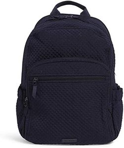 Vera Bradley Mochila Campus de Microfibra, Bolsa para Libros Mujer, Azul Marino clásico, Talla única