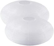 White Oval Paper Lanterns-22in Large Hanging Paper Lantern Lamp, Chinese/Japanese Paper Pendant Lampshade for Party Decoration, Wedding, Home Decor Paper Ceiling Lampshade(2 Pack)