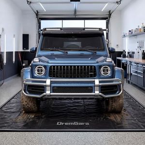 DremGara 8'6" x 22’ Heavy-Duty Garage Floor Mat - 610GSM Commercial-Grade PVC Containment Mat with 1.2" Raised Edges to Trap Water, Mud, Snow & Oil, Waterproof Garage Floor Mat for Cars, Non-Slip