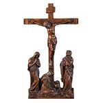 BGCOPPER Standing Crucifix Wall Cross, INRI Jesus Cross for Wall, Handmade Wooden Cross Wall Decor for Home Christmas Gift - 14 Inch