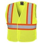 Pioneer Hi Vis 5 Point Tear Away Safety Vest - Adjustable - Poly Mesh Breathable - Hi Vis Yellow/Green