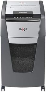 Rexel Optimum Auto Feed+ 225 Sheet Automatic Micro Cut Paper Shredder, P-5 Security, Small Office Use, 60 Litre Removable Bin, Castor Wheels, 2020225MAU, Black