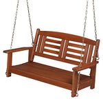 Outvita Porch Swing, 44" Swing Bench with Hanging Chains and Reclined Backrest for Deck, Garden,Yard, Balcony, Room 600lbs Capacity Fir Wood