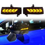 HIGH FLYING for Subaru WRX STI 2015-2021 Rearview Mirrors Blinker LED Sequential Dynamic Turn Signal Lights Set of a Pair Smoked Black