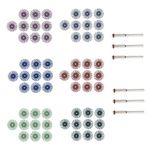 YINETTECH 1 Inch 60pcs Disc Brushes Abrasive Brush Rotary Tool Bristle Disc Wheel Kit Compatible with Rotary Tool Jewelry Polishing