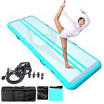 JOOLOOG 3M 4M 5M 6M Air Mat Tumble Track Inflatable Gymnastics Tumbling Mat with 650W Electric Air Pump for Cheerleading Practice Gymnastics Beach Park Home Use Green