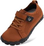 LeIsfIt Kids Barefoot Shoes Boys Girls Wide Sneakers Kids Anti-Slip Hiking Shoes Lightweight Sneakers for Toddler Little Big Kid Darkbrown 10 Toddler