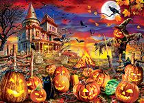 Halloween Puzzles for Adults 1000 Piece, Wooden Jigsaw Puzzles 1000 Pieces for Adults Family Friends (Halloween pumpkin)