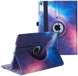 LXS New iPad 10.2" 9th Generation Case 2021/ 8th Generation 2020 / 7th Gen 2019-360 Degree Rotating Multi-Angle Viewing Folio Stand Cases with Auto Wake/Sleep (Galaxy)