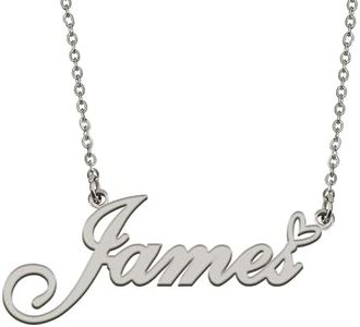 HUAN XUN Personalized Custom Initial Pendant Name Necklaces for Women Girls in Gold Silver, stainless-steel, stainless-steel