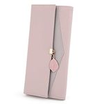 UTO Women Wallet RFID Leather Large Leaf Pendant Card Phone Holder Checkbook Organizer Girls Ladies Zipper Coin Purse CA