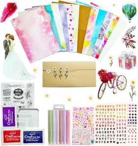BOAJUNWU Card Making Supplies for Adults and Kids,Card Making Kits 14 Blank Greeting Cards and Envelopes with Colorpens and Stamp Set,DIY Greeting Card Set-Happy Birthday Mother's Day Thank You