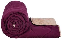 Amazon Brand - Solimo Microfibre Reversible Double Bed Comforter/Quilt/AC Blanket|Sandy Beige & Plum Purple|220 GSM