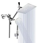 Shower Head, 12 Inch High Pressure Rainfall Shower Head/Handheld Shower Combo with 11 Inch Extension Arm, 9 Settings Adjustable Anti-leak Shower Head with Holder/Hose, Height/Angle Adjustable