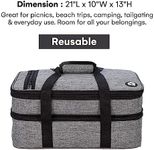 VP Home - Double Casserole Travel Bag - Insulated Food Containers Carrier - Food Warmer Carry Case for Trip - Suitable for Hot or Cold Food - Ideal for Outdoor Picnic or Outside Parties (Heather Gray)