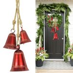 Home Decor Red Bell Garden Party Bell Gift for Women Mom Birthday Gift Grandma Gifts Door Bells Christmas Bells,Vintage Handmade Decorative Bells,Cow Bells Brass Bells,Christmas Decoration Bells