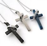 Stainless Steel Cross Pendant Men's Necklace Chain