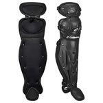 CHAMPRO Optimus MVP Double Knee Baseball Catcher’s Leg Guards, 16.5" Length, Black, CG100B