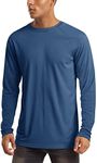 MAGCOMSEN Men's Rash Guard Shirt for Men Long Sleeve Quick Dry Baselayer Shirts Performance Tshirt Swim for Running, Hiking Blue, Grey