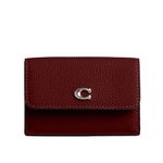 COACH Women's Essential Mini Trifold Wallet, LH/Dark Ruby, LH/Dark Ruby, Essential Mini Trifold Wallet