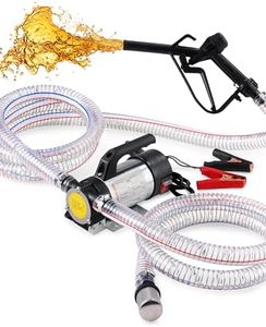 Faitio Electric Fuel Transfer Pump for Diesel, Kerosene, 12V 200W Diesel Transfer Pump, Professional Fuel Pump Kit with Nozzle & Hoses, Fuel Pump Kit for Boats, Machinery & Fuel Barrels