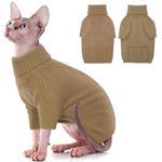 IECOii Small Dog Sweater,XS Dog Sweater Christmas Outfit,Cat Knitted Apparel Pullover Puppy Knitwear Sweatshirt for Fall Winter,Warm Yorkie Chihuahua Clothes for Small Dogs Boy Girl (Camel,XSmall)