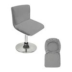 BTSKY Grey Bar Stools Slipcovers with Backrest Cover Stretch Chair Cover for Short Swivel Dinning Chair Back Chair Bar Stool Chair