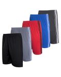 5 Pack: Big Boys Youth Clothing Knit Mesh Active Athletic Performance Basketball Soccer Lacrosse Tennis Exercise Summer Gym Golf Running Teen Shorts -Set 2- M (8/10)