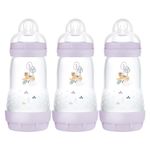 MAM Easy Start Self Sterilising Anti-Colic Baby Bottle Pack of 3 (3 x 260 ml), Anti-Colic Bottle with Medium Flow MAM Teats Size 2, Newborn Essentials, (Designs May Vary)