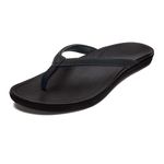 OLUKAI Womens Ho'Opio Sandal (9 - Onyx/Onyx)