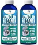 Ultrasonic Jewelry Cleaner Solution - Cleaning Solution for Gold, Silver, Platinum Diamonds and Non-Porous Precious & Semi-Precious Jewelry (2 Pack)