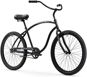 Firmstrong Chief Men's Beach Cruiser Bike, Single Speed Hybrid Bicycle, 26 Inch Wheels, Matte Black