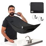 BEARD KING Beard Bib Hair Clippings Catcher Grooming Cape Apron Black