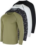 4 Pack Mens Long Sleeve Compression Shirts for Men Thermal Running Gym Gear Rash Guard Workout Base Layer Cold Weather Ski Athletic Winter BJJ Dri Fit Undershirt Ropa Trmica T-Shirts- Set 1, XXL