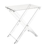 CRYSFLOA TV Tray Acrylic Folding TV Tray Table Foldable Furniture Modern Small Desk Space Saving Side Table for Living Room, Bed Room, Kitchen Serving Table Snack Eating Tables Easy Assembly