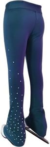 LIUHUO Girls Ice Figure Skating Pants Breathable Skate Leggings Women Practice Elastic Waistband Comfort Blue