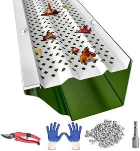 PPOLB Gutter Guards 6 Inch, Aluminum Leaf Filter Rain Gutter Covers with Screws Included, 64 PCS 216FT DIY Gutter Protection System, Heavy Duty, Fits Any Roof or Gutter Type (White Painted)