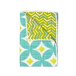 Divine Casa Abstract Print 120 GSM AC Blanket/Dohar for Single Bed, Soft Light Weight Blanket for Winter (140 x 210 CM, Green and Yellow)