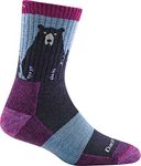 Darn Tough Women's Bear Town Micro Crew Lightweight Hiking Sock (Style 1970) - Purple, Large